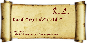 Kozáry László névjegykártya