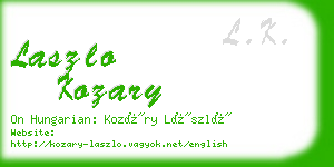 laszlo kozary business card